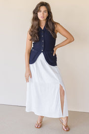 Silver Lining Button Front Knit Vest