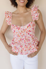 Baylin Floral Peplum Top