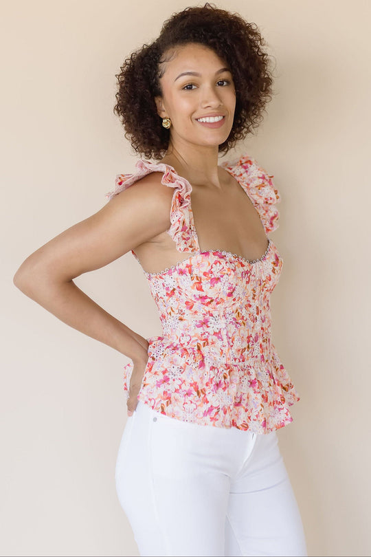 Baylin Floral Peplum Top
