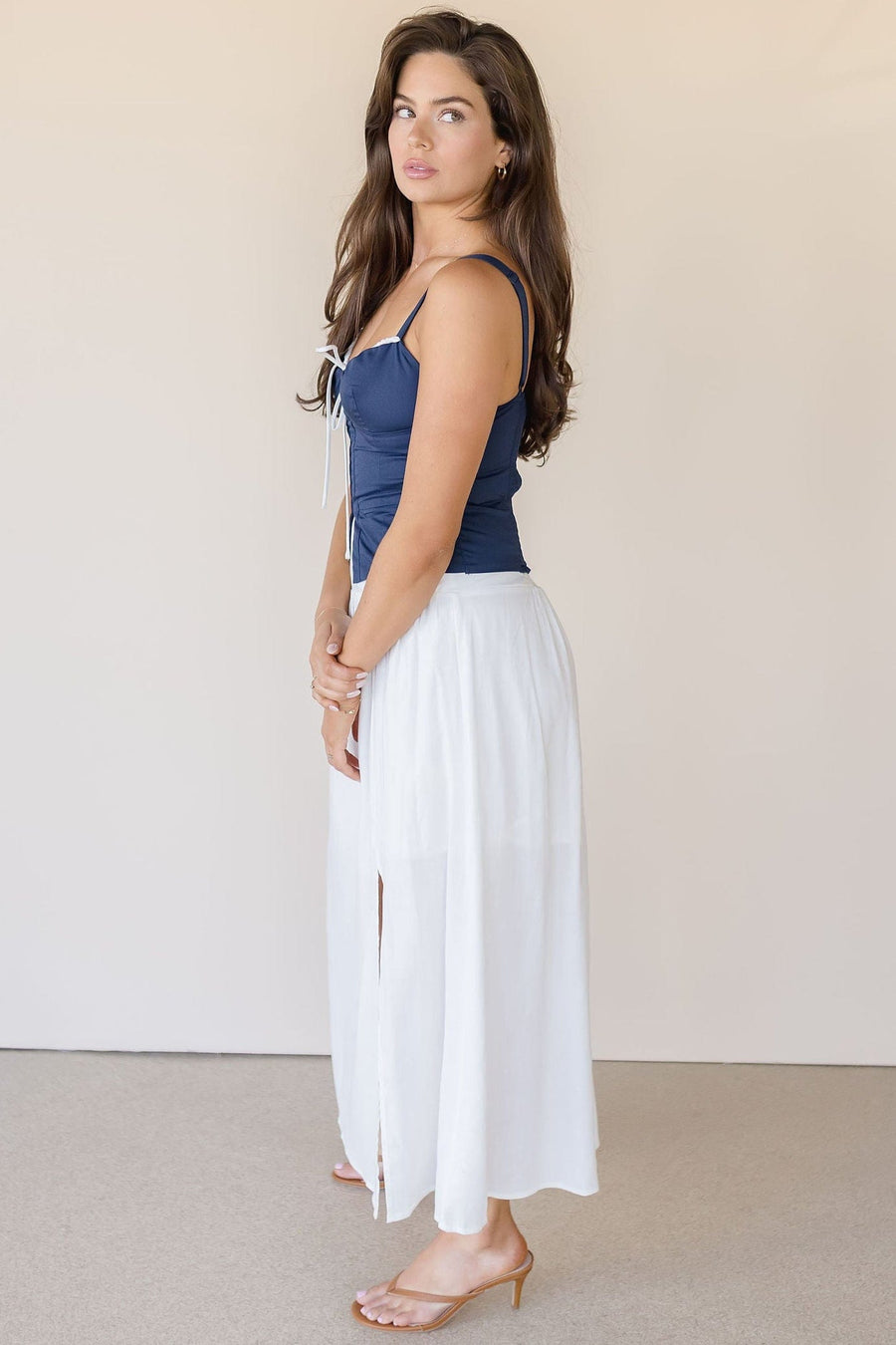 Blue Mirage Sweetheart Tie Top
