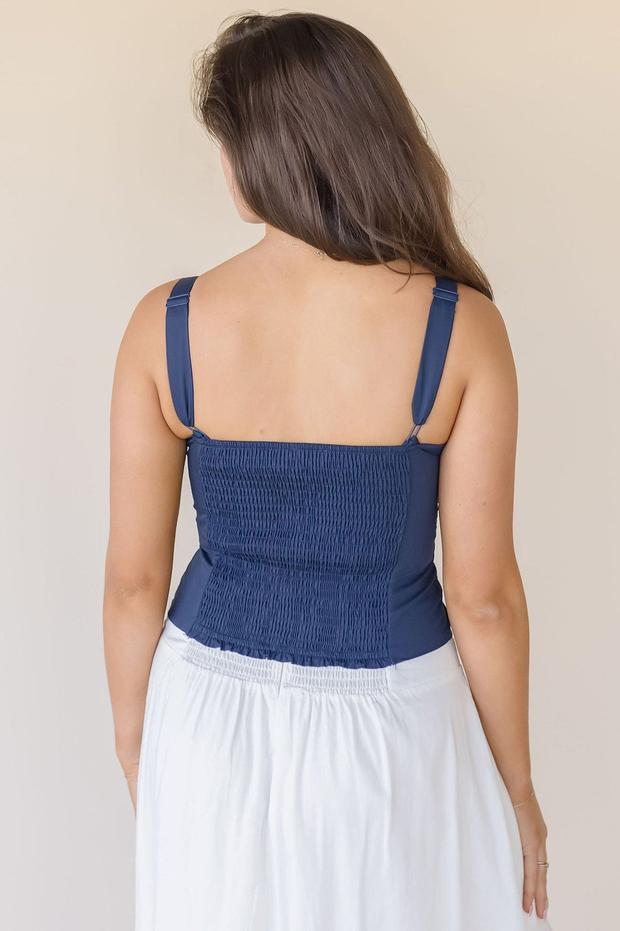 Blue Mirage Sweetheart Tie Top