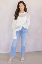 Donna Linen Cotton Mix Media Pull Over