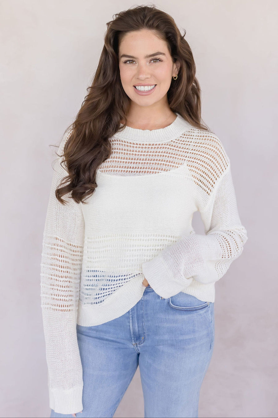 Donna Linen Cotton Mix Media Pull Over