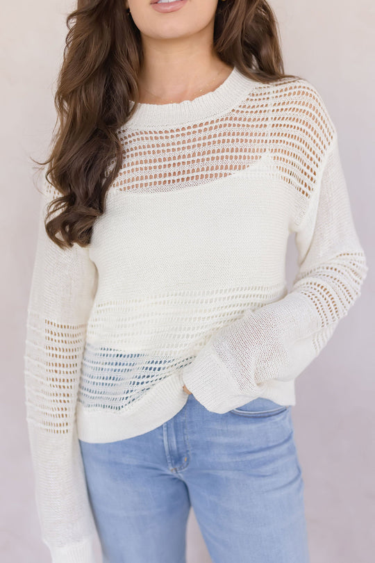 Donna Linen Cotton Mix Media Pull Over