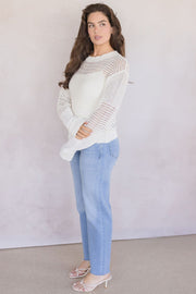 Donna Linen Cotton Mix Media Pull Over