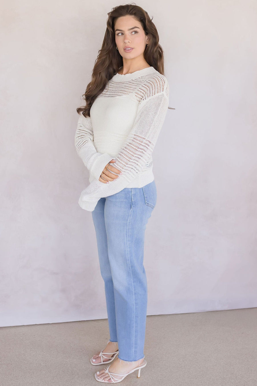 Donna Linen Cotton Mix Media Pull Over