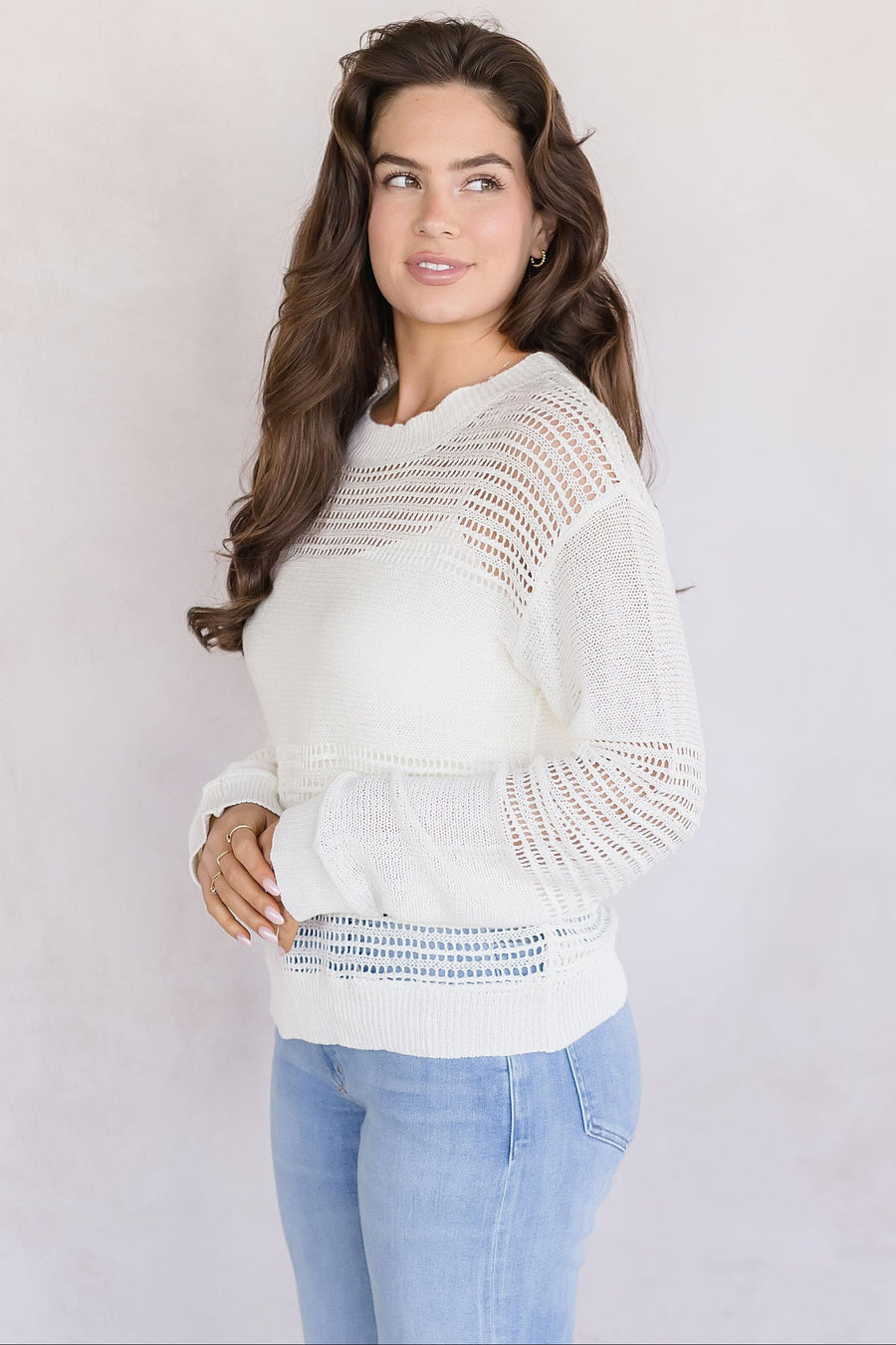 Donna Linen Cotton Mix Media Pull Over