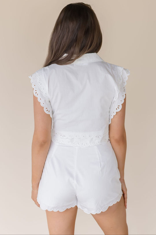 Reva Eyelet Sleeveless Crop