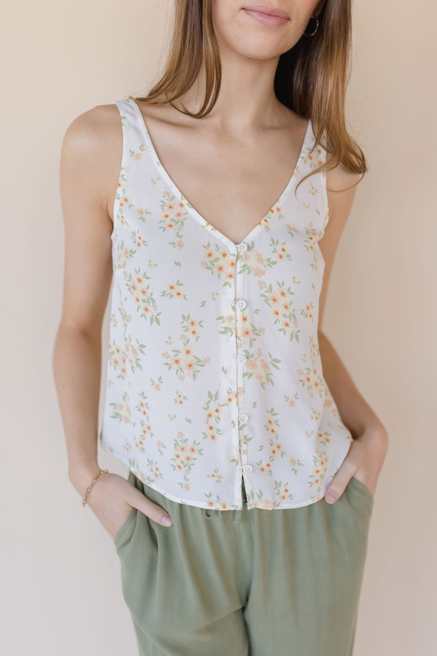 Celeste Button Tank