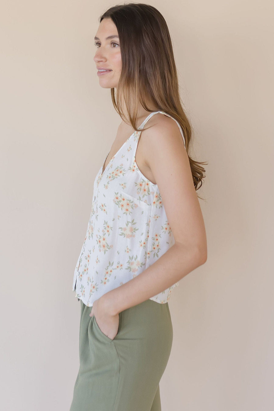 Celeste Button Tank