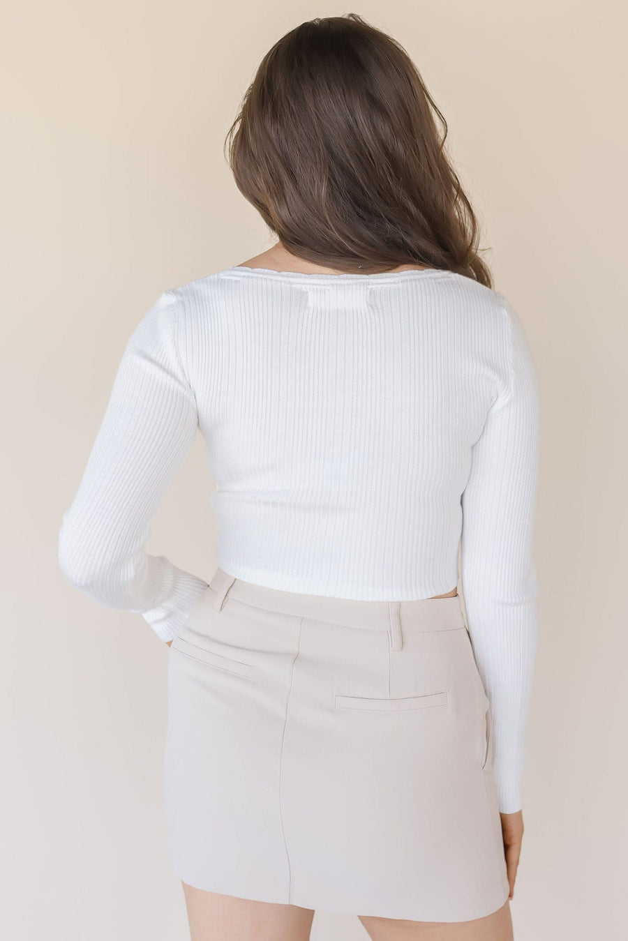 Kail Scallop Long Sleeve Crop