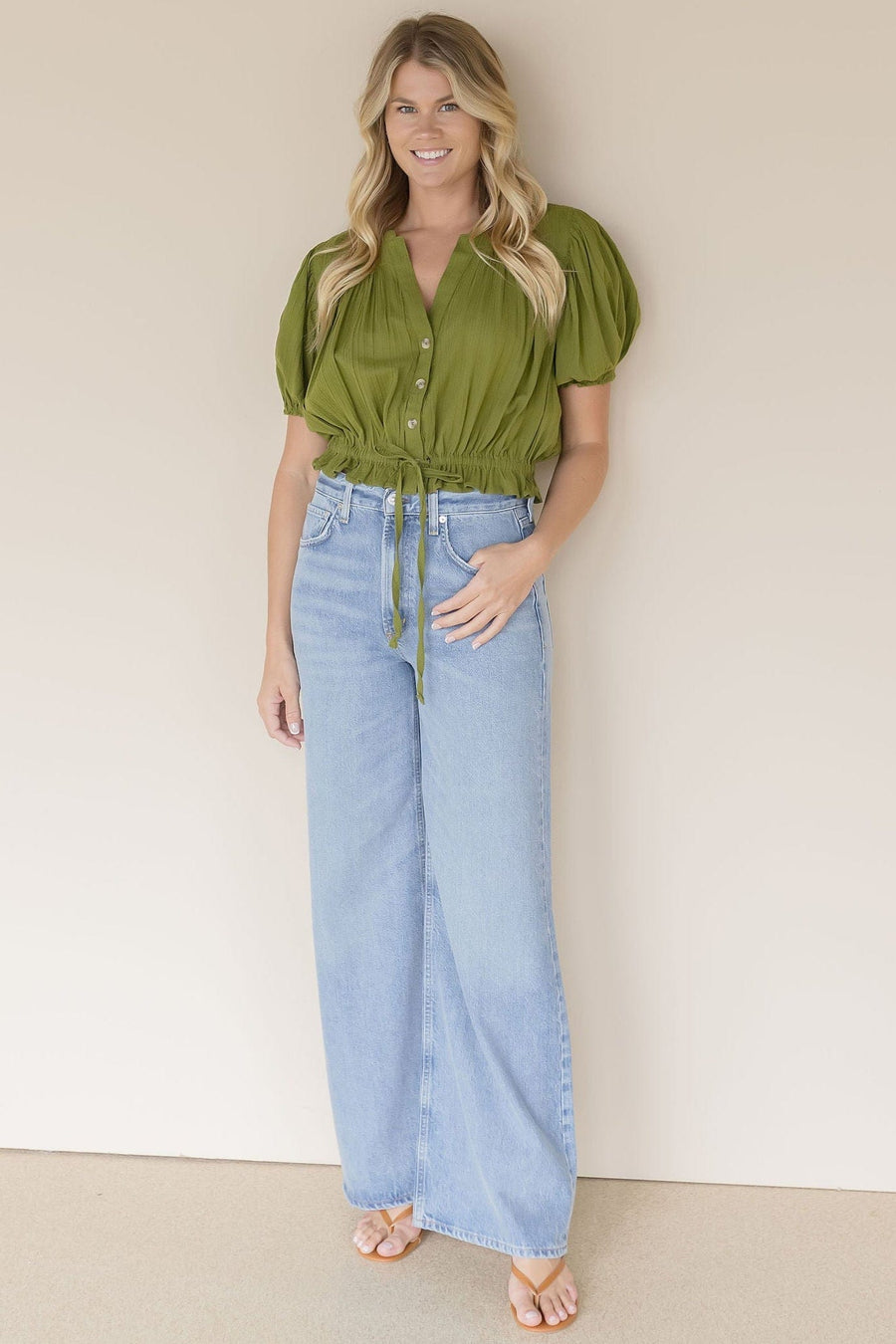 Little Cloud Button Up Crop Top