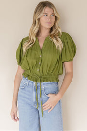 Little Cloud Button Up Crop Top