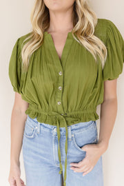 Little Cloud Button Up Crop Top