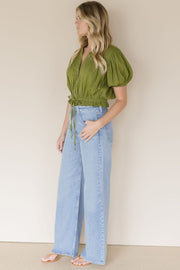 Little Cloud Button Up Crop Top