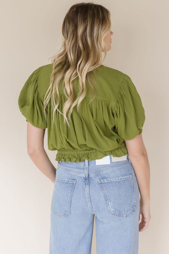 Little Cloud Button Up Crop Top