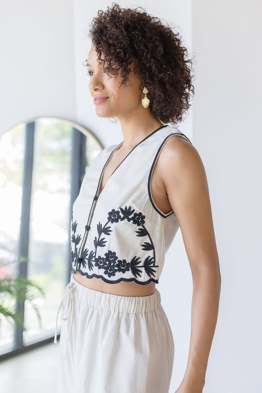 Dahlia Embroidered Vest