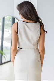 Coastal Contrast Square Neck Crop